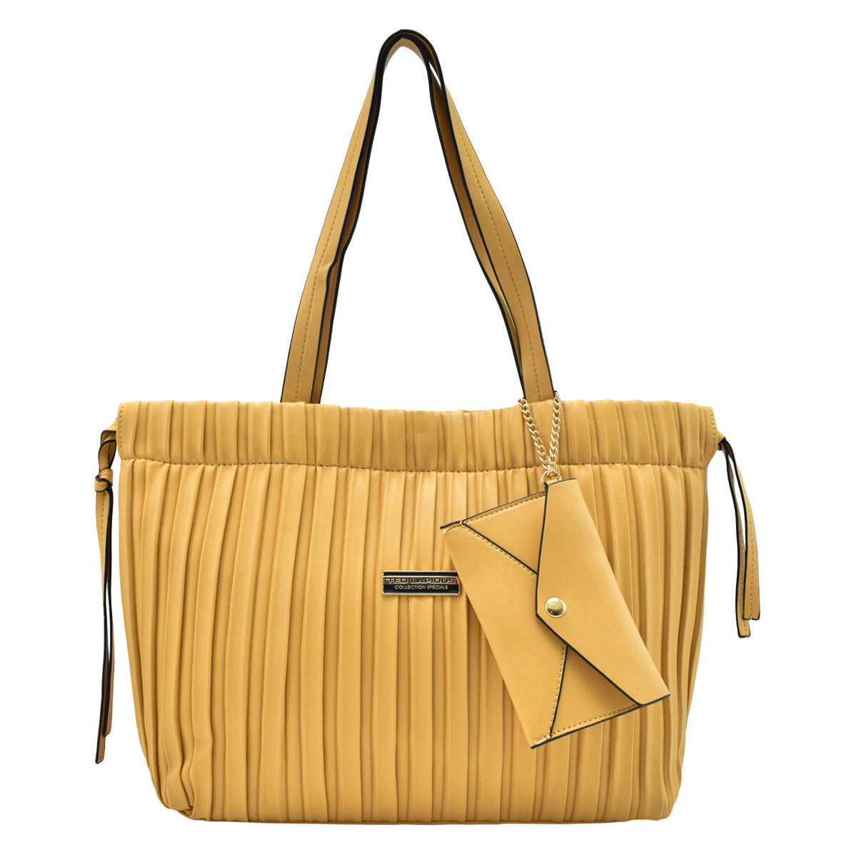 Bolsa Diseño Rayas [Ted Lapidus] Mini Tote Con Monedero Amarillo
