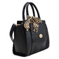 Bolsa (Chatties) Tipo Tote Color Negro Con Moño Decorativo