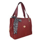 Bolsa Tote Chatties Moño Decorativo Diseño Rayas Color Rojo