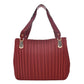 Bolsa Tote Chatties Moño Decorativo Diseño Rayas Color Rojo
