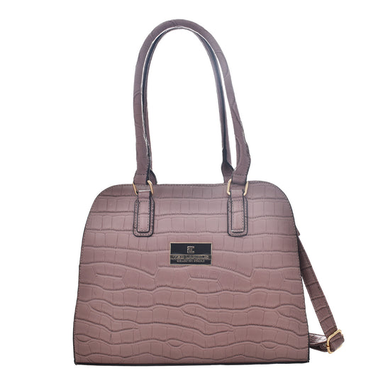 Bolsa [Ted Lapidus) Tote Estilo Piel De Cocodrilo Color Lila
