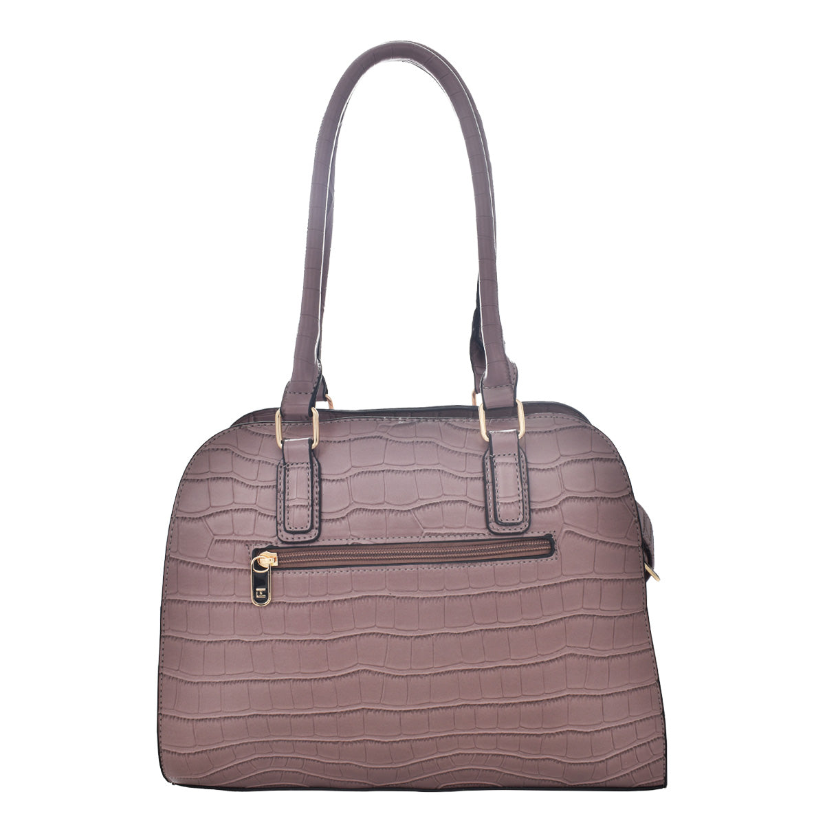 Bolsa [Ted Lapidus) Tote Estilo Piel De Cocodrilo Color Lila