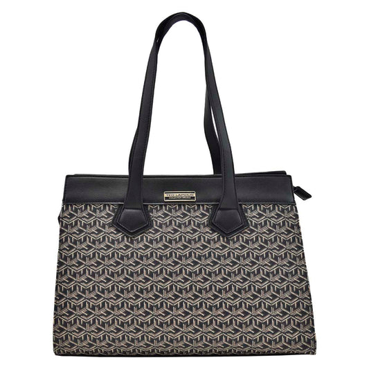 Bolsa Tote Crossbody Con Diseño Marca Ted Lapidus Color Negro