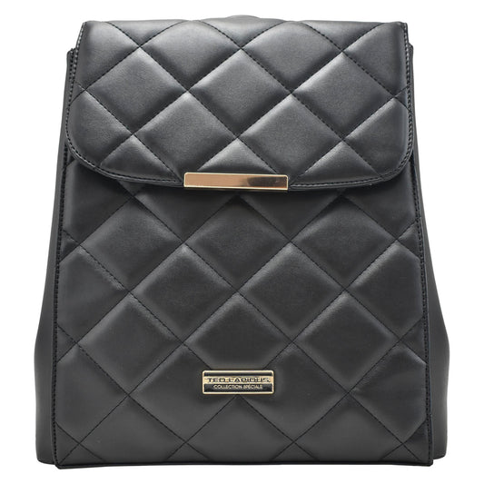 Mochila Backpack Para Dama Capitonado Rombos Negro Ted Lapidus