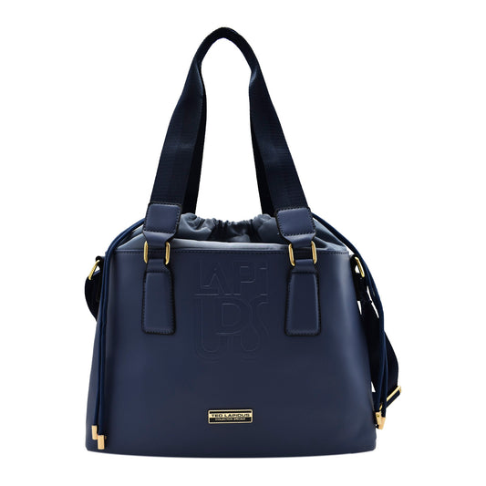 Bolsa De Dama Tote Con Correa Larga Azul Ted Lapidus