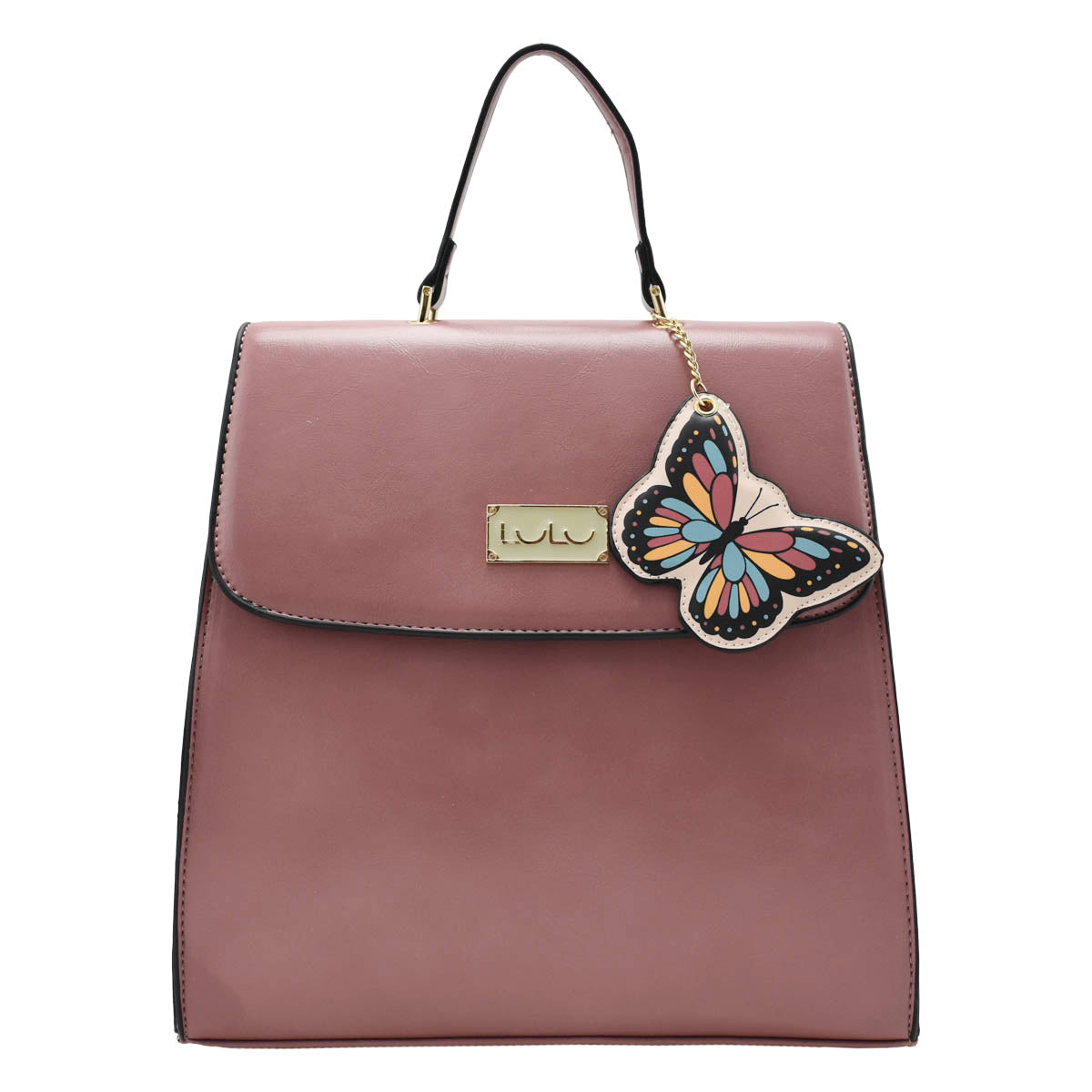 Mochila Para Dama Rosa Con Correas Decorativas Lulu
