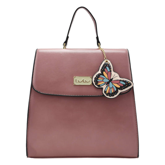 Mochila Para Dama Rosa Con Correas Decorativas Lulu