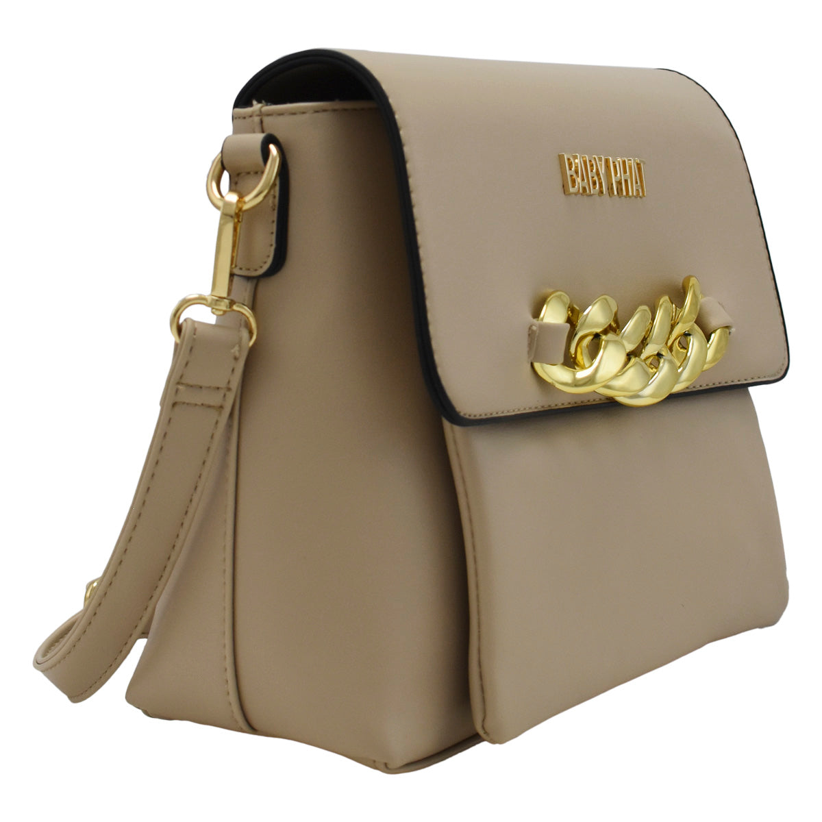 Bolsa Para Dama Crossbody Beige Con Asa De Cadena Baby Phat