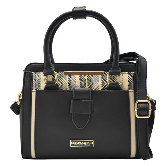 Bolsa Crossbody Ted Lapidus Con Asas Color Negro