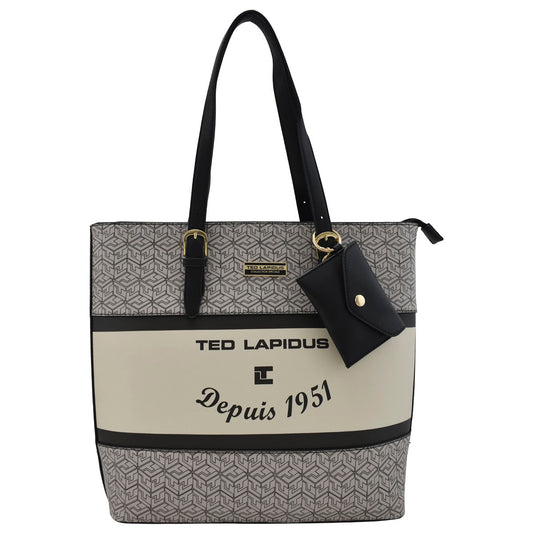 Bolsa Dama Diseño Y Monedero De La Marca Ted Lapidus Color Gris