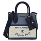 Bolsa Dama Mini Tote Diseño Y Monedero De La Marca Ted Lapidus Color Azul