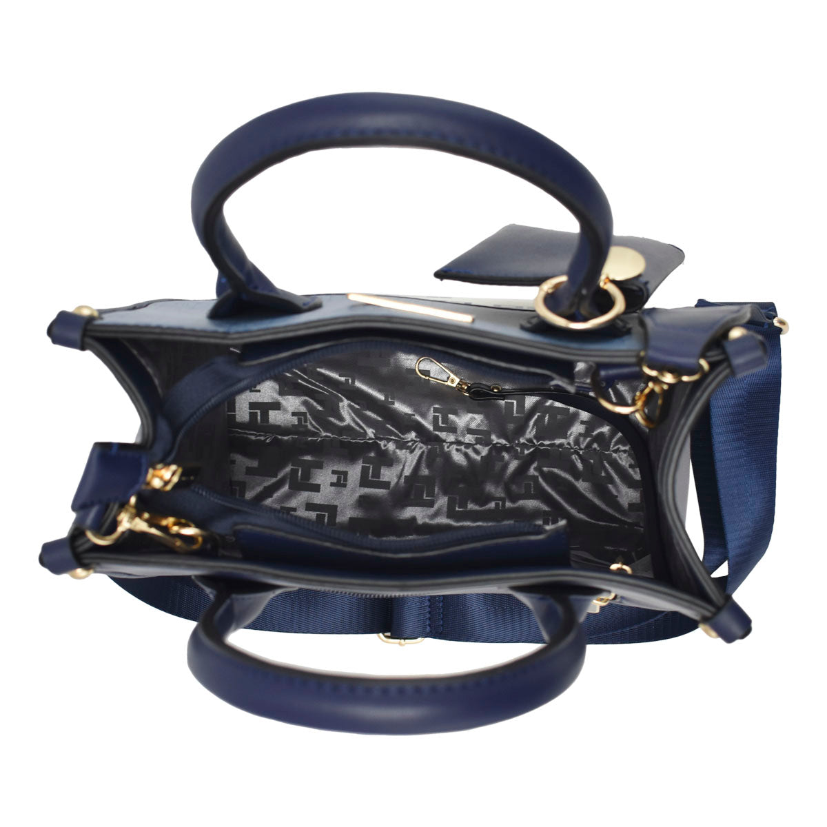 Bolsa Dama Mini Tote Diseño Y Monedero De La Marca Ted Lapidus Color Azul