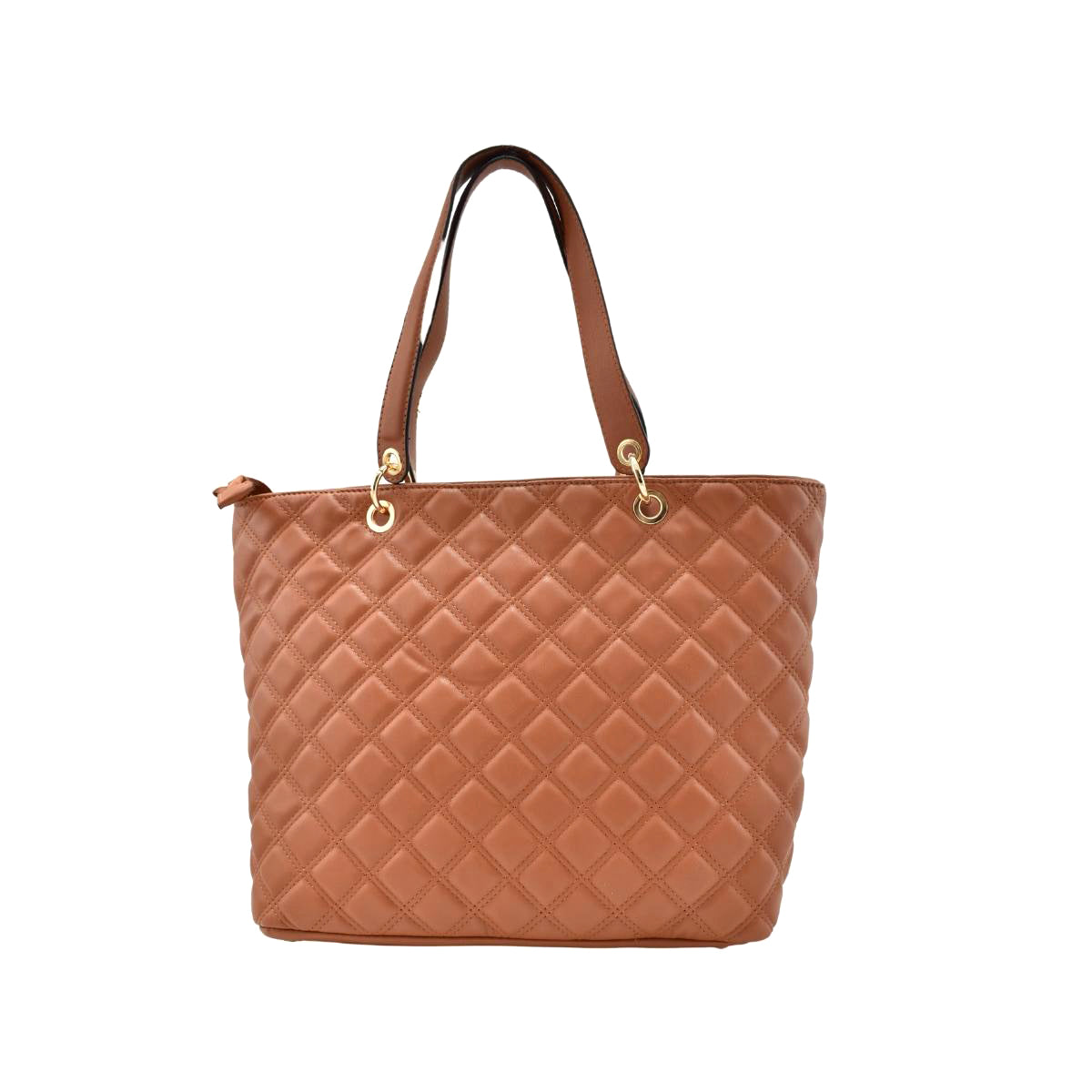 Bolsa Tipo Tote Diseño Rombos Chatties Color Camello