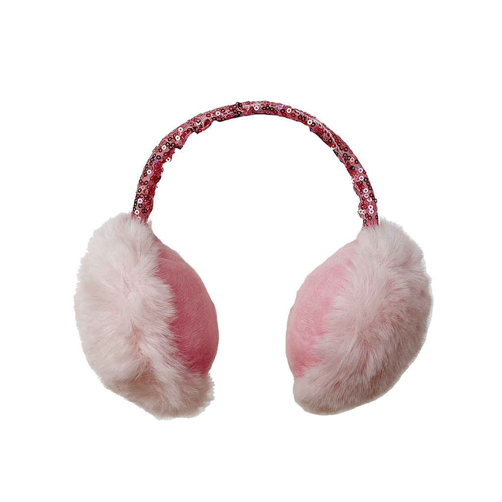 Orejeras de diadema Peschelle con glitter color rosa