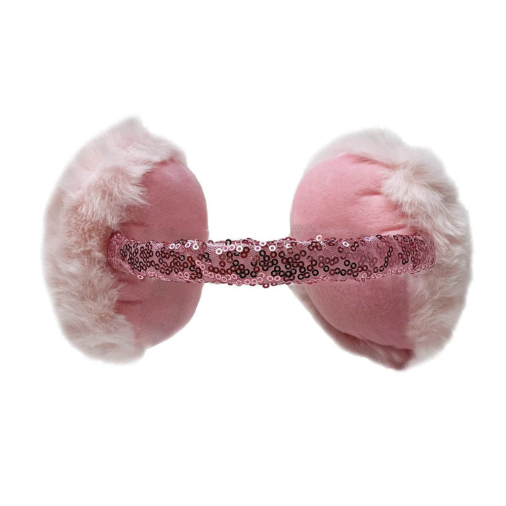 Orejeras de diadema Peschelle con glitter color rosa