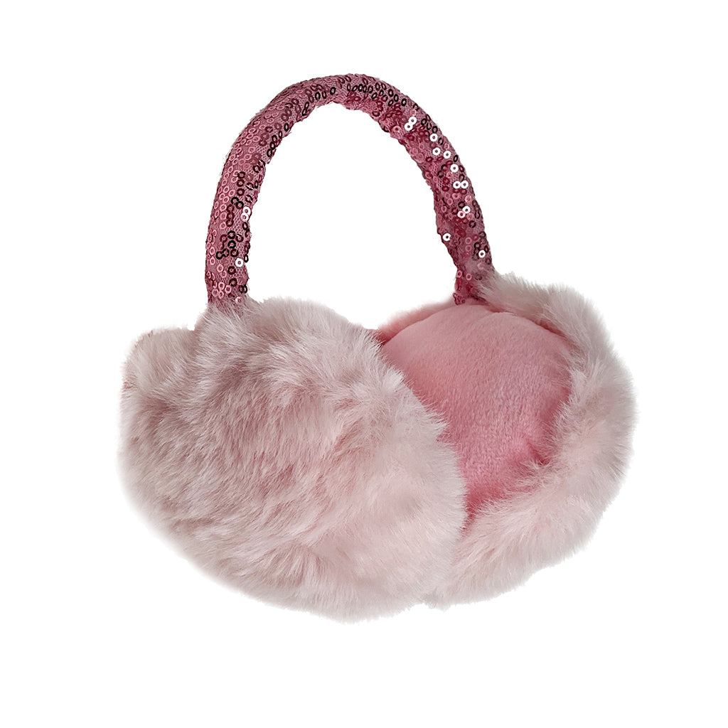 Orejeras de diadema Peschelle con glitter color rosa