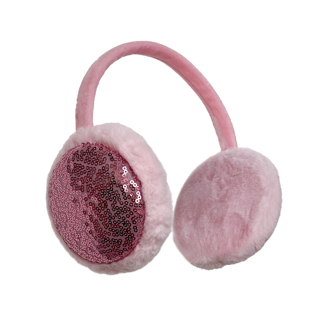Orejeras de diadema Peschelle con lentejuela color rosa