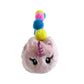 Orejeras de diadema Peschelle con diseño de pompones con cuerno de unicornio color rosa