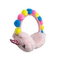 Orejeras de diadema Peschelle con diseño de pompones con cuerno de unicornio color rosa