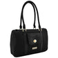 Bolsa [Ted Lapidus] tipo bowling con diseño tipo piel de cocodrilo en asa y bolsa frontal color negro