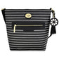 Bolsa [Chatties] tipo crossbody con diseño de rayas  y tassel color negro