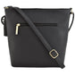 Bolsa [Chatties] tipo crossbody con diseño de rayas  y tassel color negro