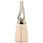 Bolsa [Chatties] tipo mini tote con divisiones y triple compartimiento diseño de rombos color beige