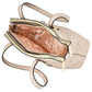 Bolsa [Chatties] tipo mini tote con divisiones y triple compartimiento diseño de rombos color beige
