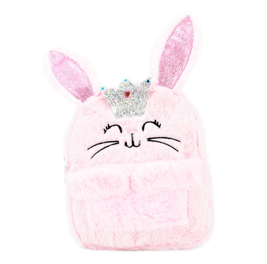 Mini backpack Peschelle con diseño de conejo de peluche color rosa