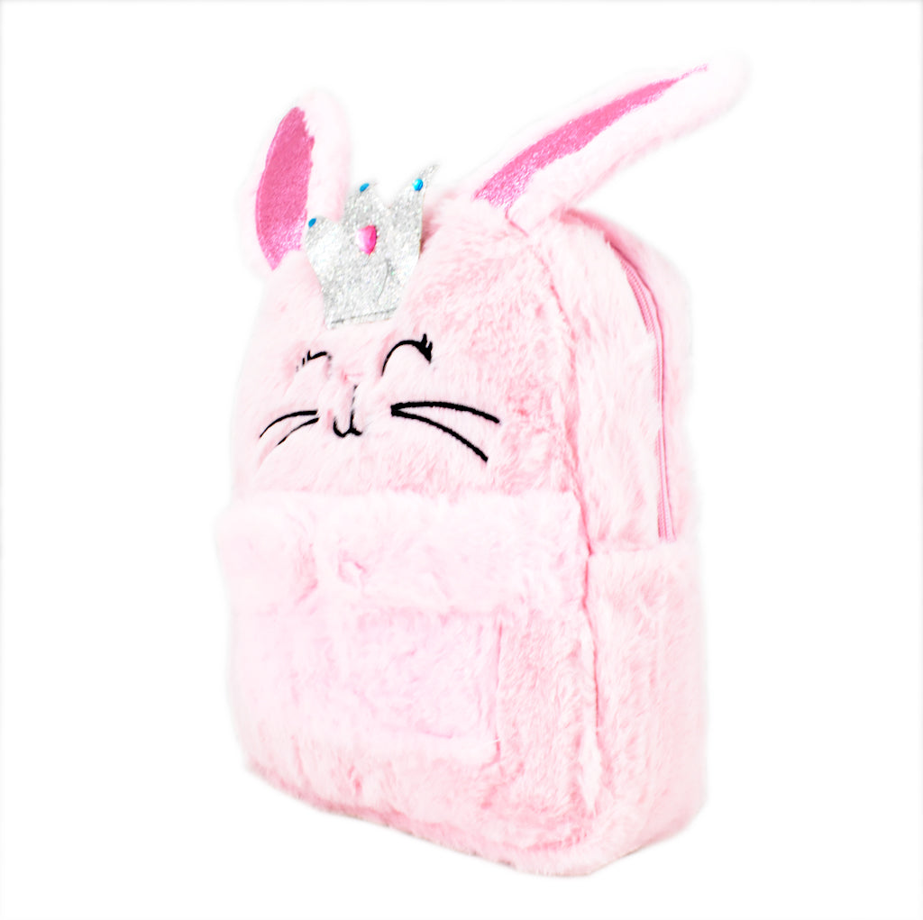 Mini backpack Peschelle con diseño de conejo de peluche color rosa
