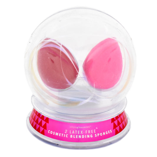 Juego de dos esponjas para maquillaje color rosa fiusha y rojo. Su ergonómico diseño en forma de gota permite distribuir el maquillaje de forma más uniforme sobre el rostro. Con la punta permite llegar a lugares pequeños. Su empaque de esfera lo convierte en el mejor regalo.