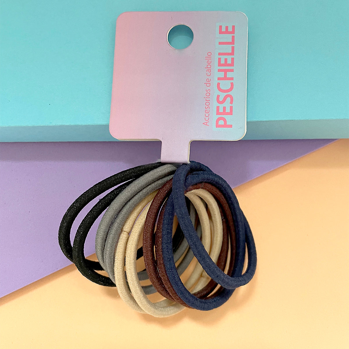 Set de 10 piezas ligas para el cabello Peschelle multicolor