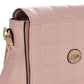 Bolsa [Chatties] Crossbody con diseño capitonado cuadriculado color rosa