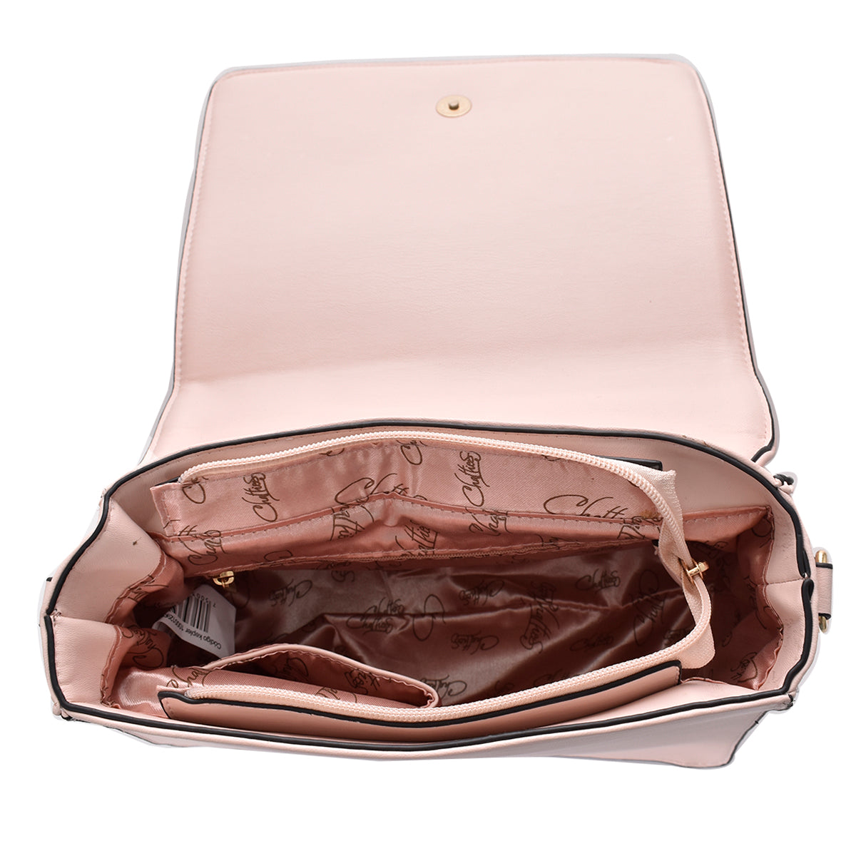 Bolsa [Chatties] Crossbody con diseño capitonado cuadriculado color rosa