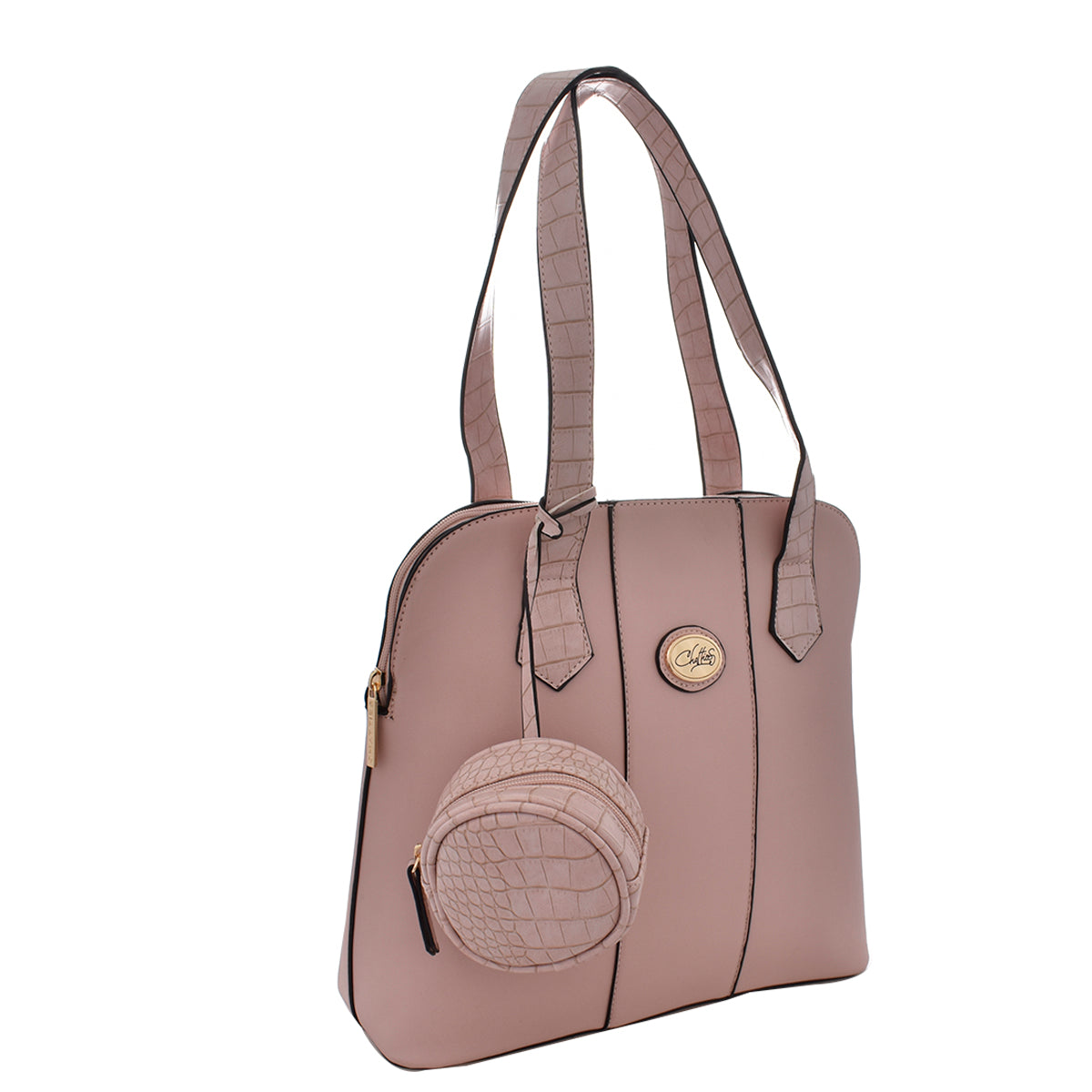 Bolsa Chatties tipo tote con monedero estilo piel de cocodrilo