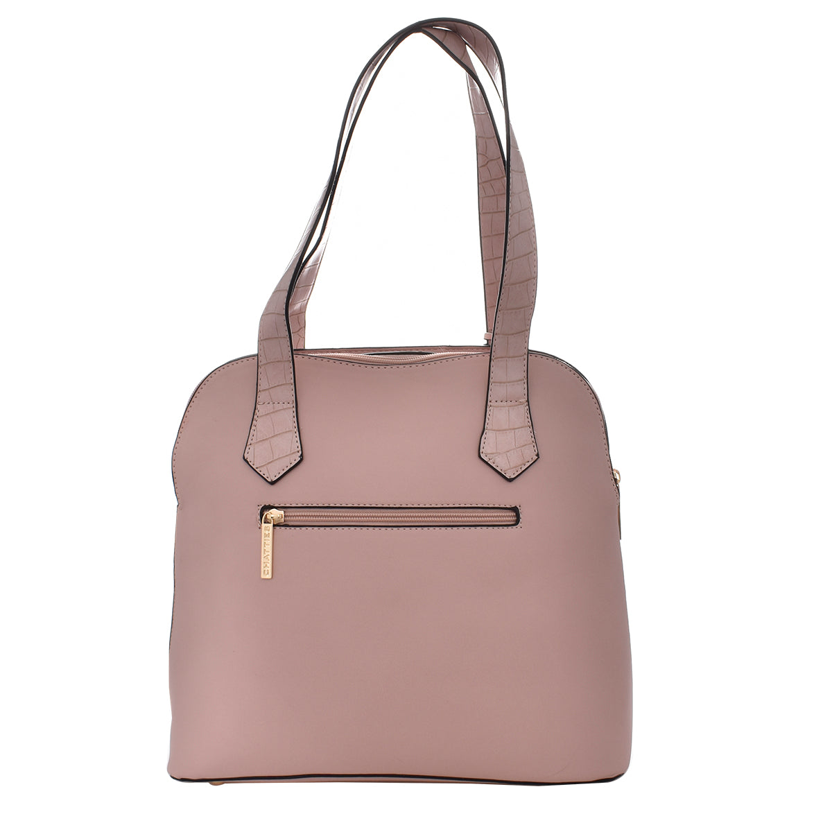 Bolsa [Chatties] tipo tote con monedero estilo piel de cocodrilo color rosa