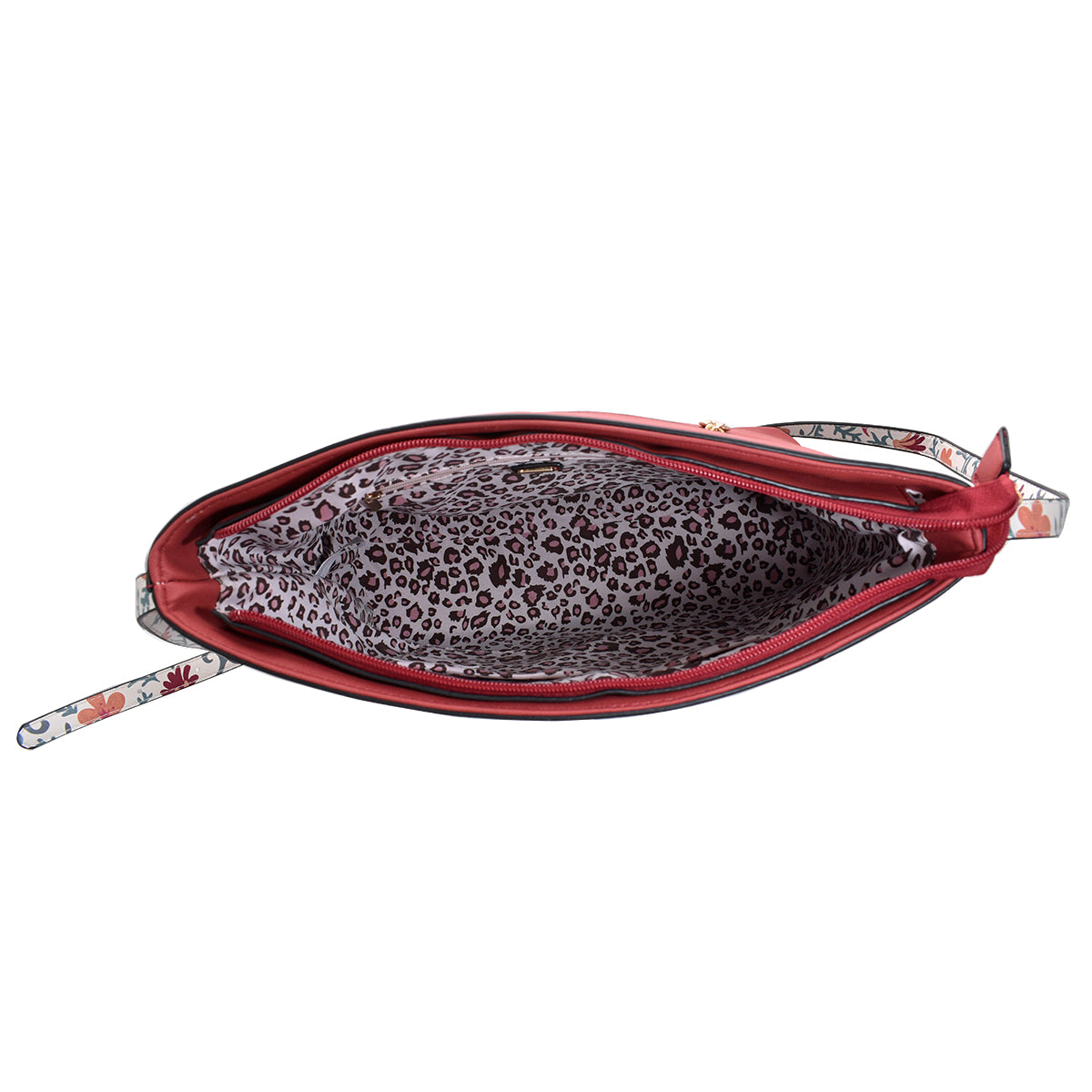 Bolsa [Lulu] tipo tote crossbody con diseño de flores color rojo