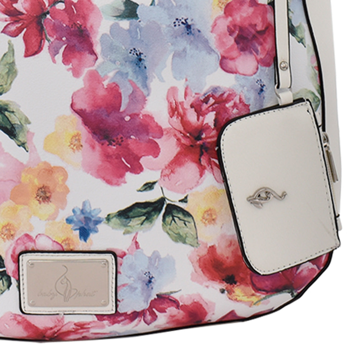Bolsa [Baby Phat] tipo tote con diseño floreado color blanco
