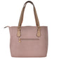 Bolsa [Lulu] tipo tote con diseño  en corte laser de flores y corazones color rosa