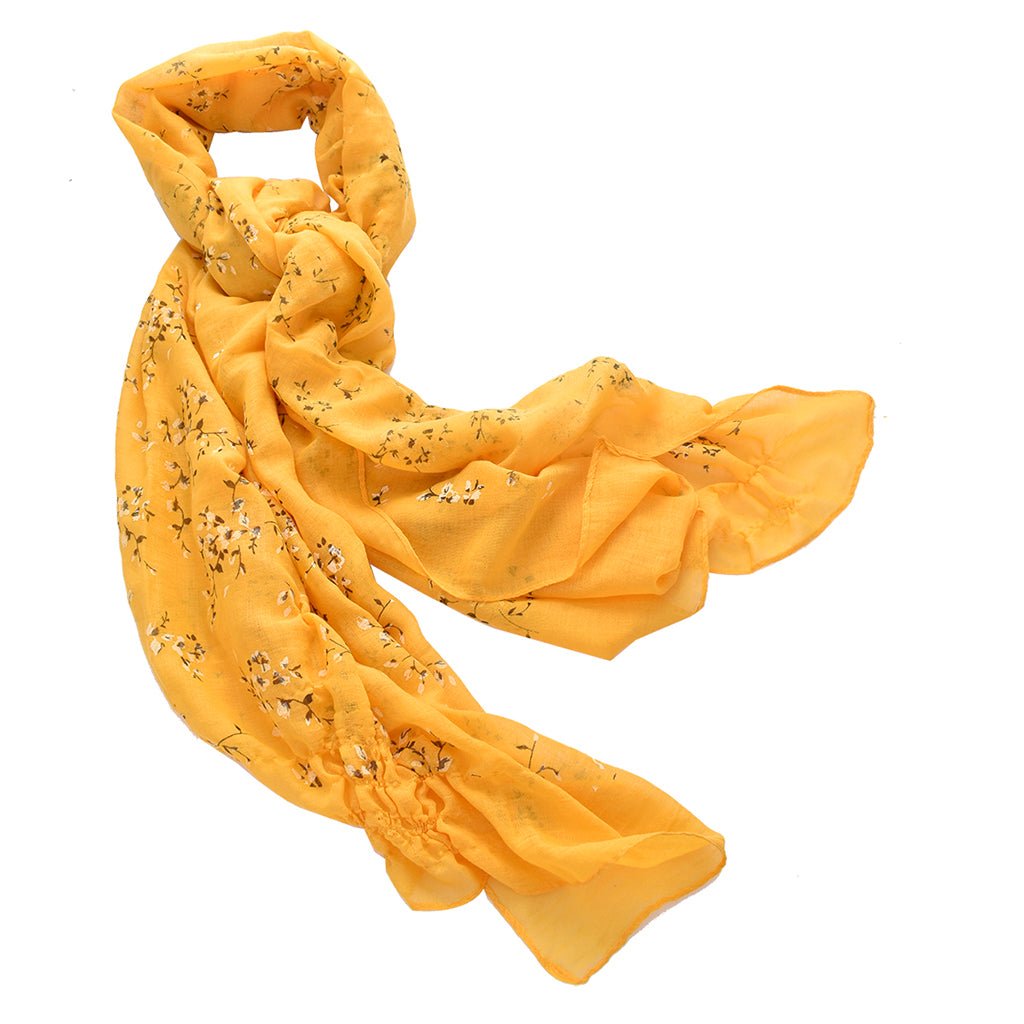 Pashmina [Chatties] diseño con flores color amarillo