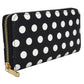 Cartera para dama Peschelle con diseño de lunares blancos color azul