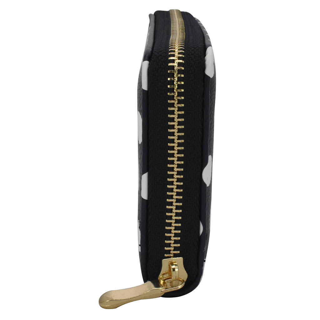 Cartera para dama Peschelle con diseño de lunares blancos color azul