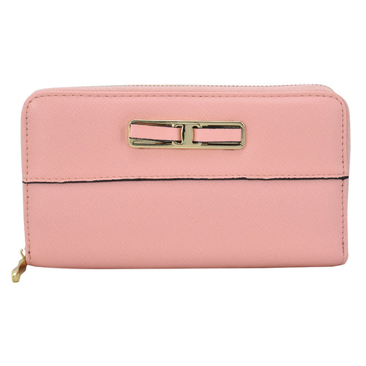 Cartera para dama Peschelle con moño decorativo color rosa
