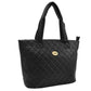Bolsa (Chatties) Para dama Tipo Tote Diseño Capitonado Rombos Color Negro