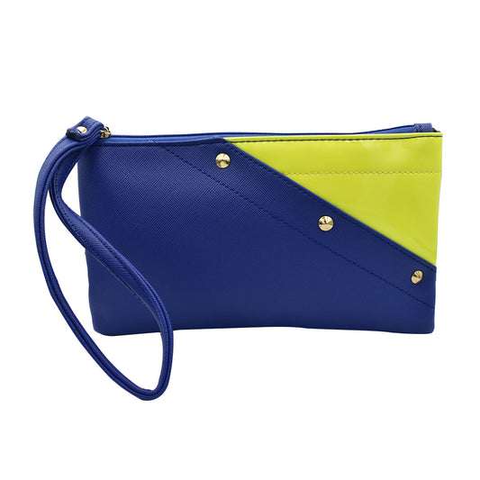 Cartera Tipo Estuche Para Dama Color Azul
