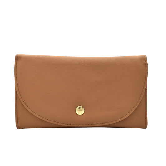 Cartera Para Dama Color Camello Con Compartimentos