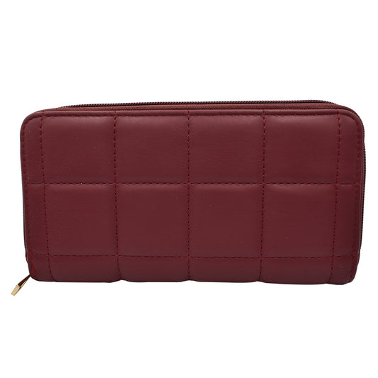 Cartera Para Dama Estilo Capitonado Vino