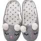 Pantufla Para Dama [Peschelle] Con Diseño Color Gris