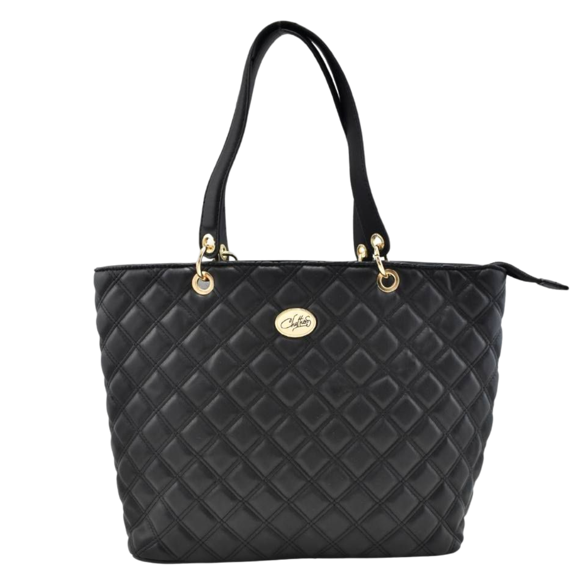 Bolsa Tipo Tote Diseño Rombos Chatties Color Negro