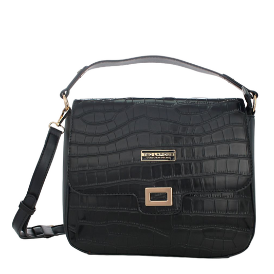 Bolsa [Ted Lapidus] Tipo Crossbody Diseño Capitonado Negro